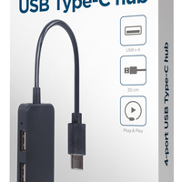 UHB-CM-U2P4-01 Gembird 4-port USB Type-C HUB, black