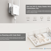 Cudy RE300, N300 Mesh Wi-Fi Range Extender,2.4 GHz Wi-Fi Speed, 300 Mbps