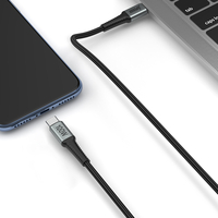 USB data kabal Superior SU-K101 pleteni 27W 3A Type C na Lightning 1m crni
