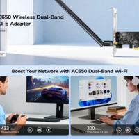Cudy WE650,AC650 Bezicni PCI-E adapter sa dva opsega, 433 Mbps + 200 Mbps ,Dual-Band Wi-Fi 5