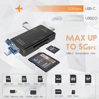 Citac kartica USB 6u1 OTG crni