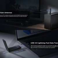 Cudy WU5400, AX5400 High-Gain USB 3.0 Wi-Fi 6E Adapter 2.4/5/6 GHz, 574 Mbps/2402 Mbps