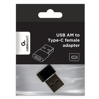 Gembird USB AM to Type-C female adapter, black