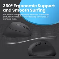 Vertikalni ergonomski bezicni mis E1 crni