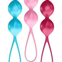 Набор вагинальных шариков Satisfyer  Balls C03 Double, силикон, ассорти, Ø 3 см.