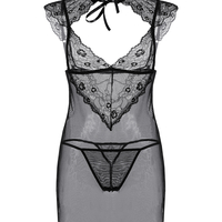 Комбинация и стринги Candy Girl Luscious, черный, XL