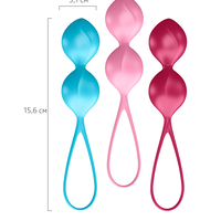 Набор вагинальных шариков Satisfyer  Balls C03 Double, силикон, ассорти, Ø 3 см.