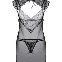 Комбинация и стринги Candy Girl Luscious, черный, XL