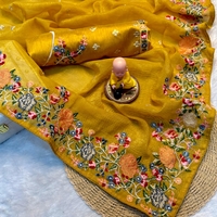 SAREES :Soft Crunchy silk fabric with multi thread work and piping lace border.