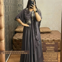 EXQUISITE CAPE SLEEVES DESIGNER WEAR