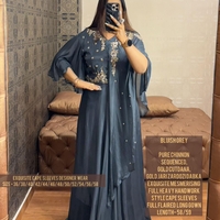 EXQUISITE CAPE SLEEVES DESIGNER WEAR