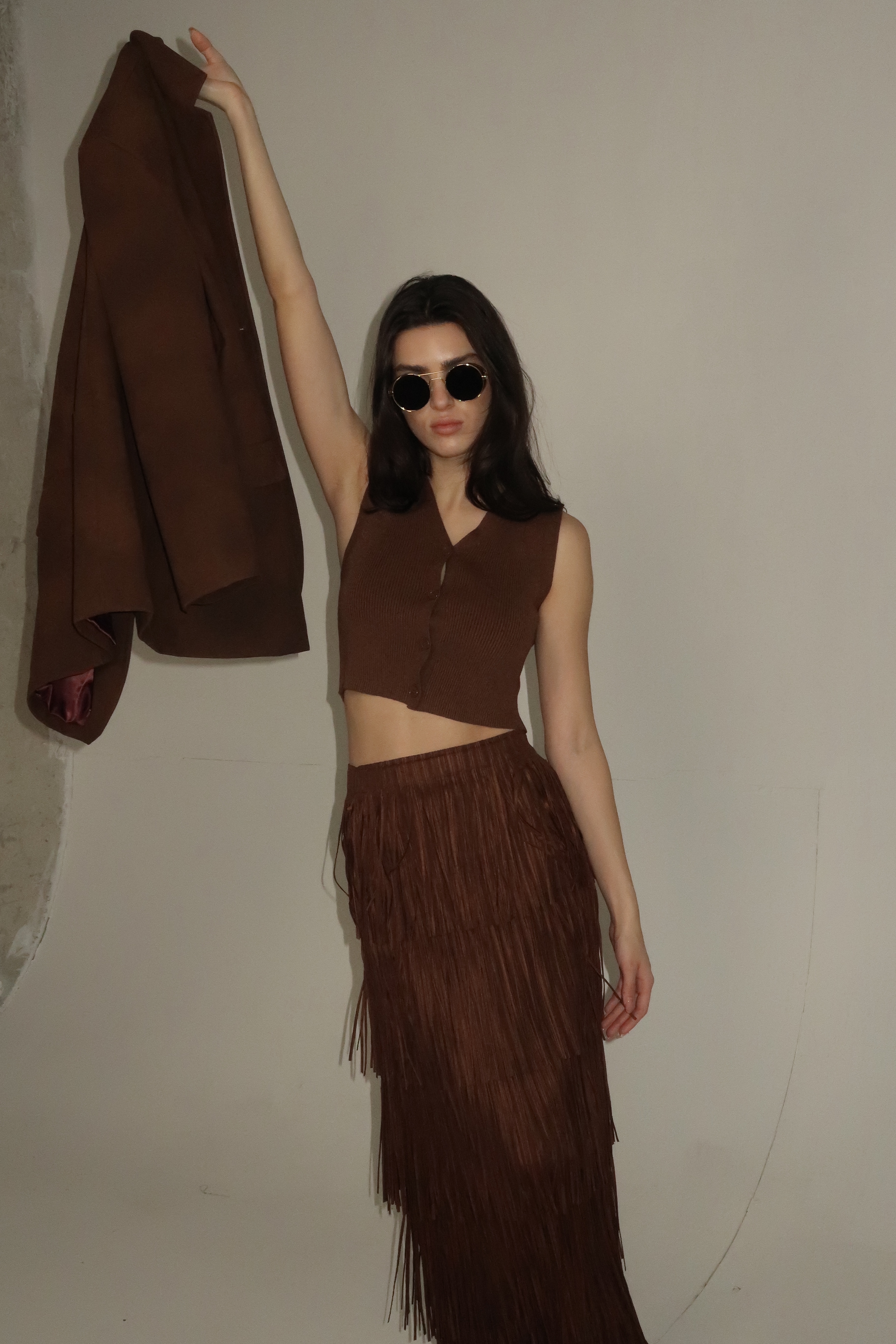 RIANO SKIRT IN BROWN