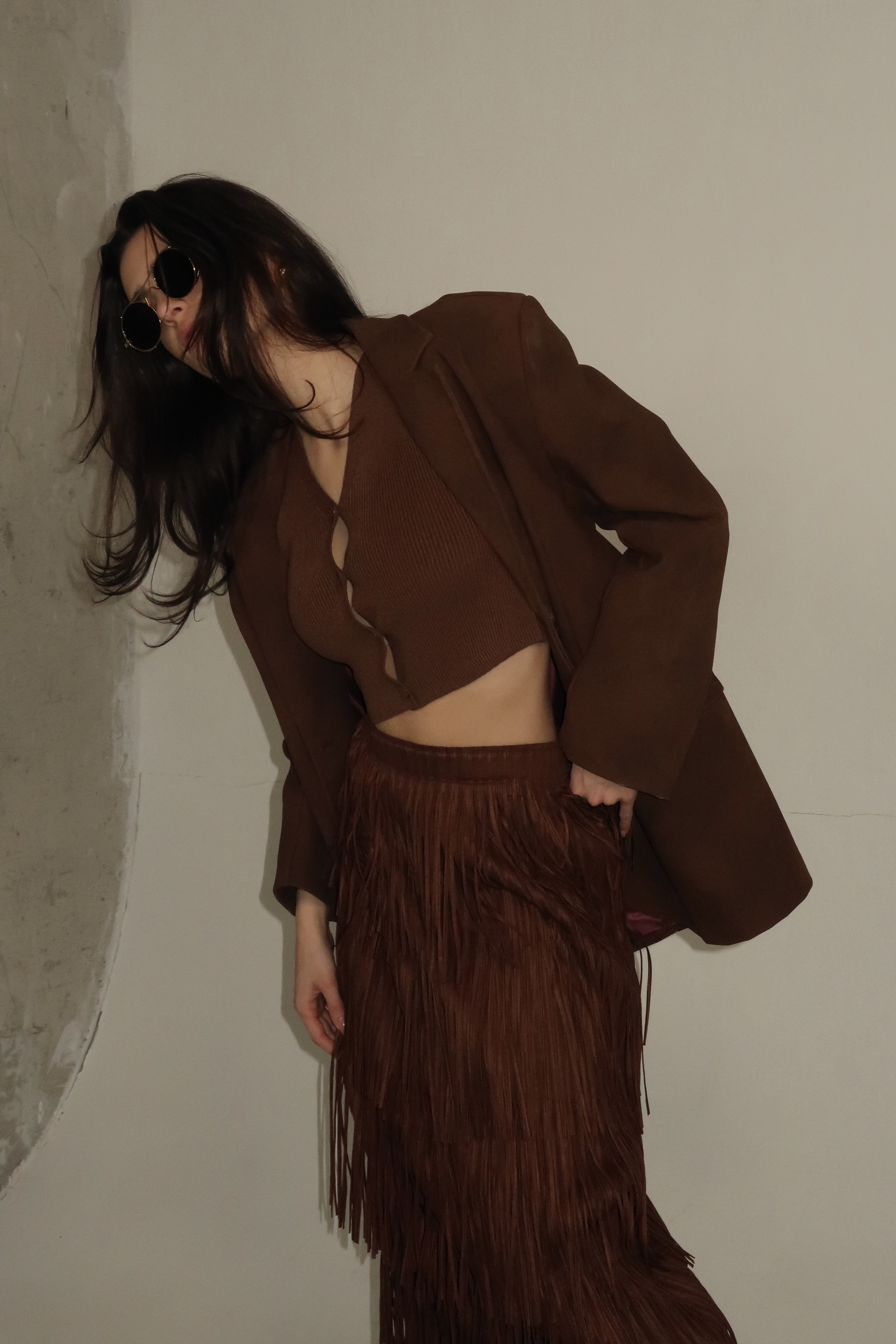 RIANO SKIRT IN BROWN