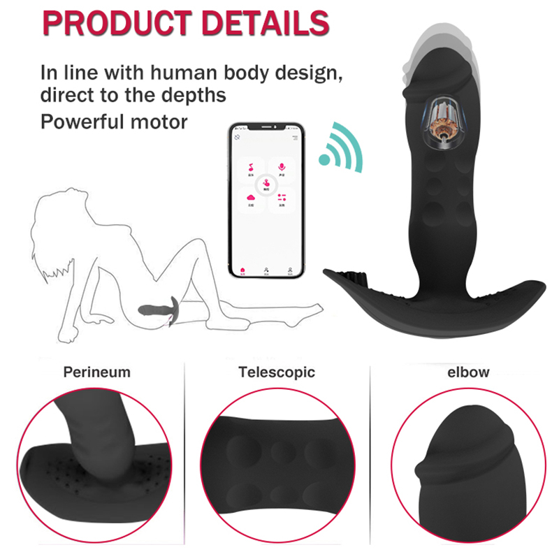 Telescopic Anal Stimulator with APP Control – Bluetooth Vibrations and Massage for Men and Women