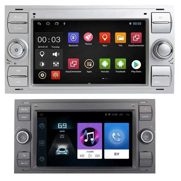 Android 13 Autoradio Mit Bluetooth Für Ford Focus II Mk2 Mondeo S-Max C-Max Galaxy Kuga Mit Carplay Android Auto,7" Touchscreen-Radio Mit GPS WiFi FM/ RDS EQ Mirror Link+Rückfahrkamera&Mic