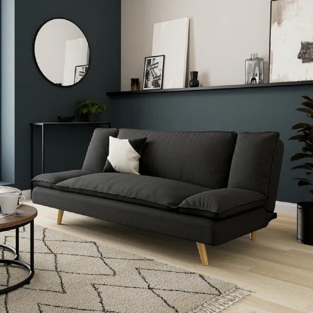 Cozy Sofa Bed 3seat Fabric Anthracite Natural E1 P Maison Bg