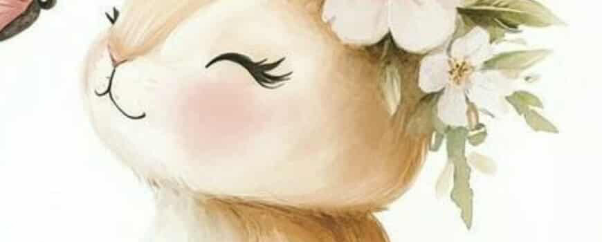 Тема '' Зайче с цвете''