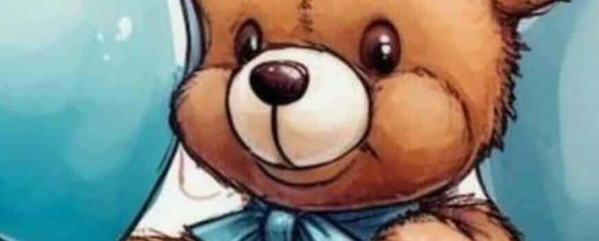 Тема '' Мече с балони в синьо 3 ''