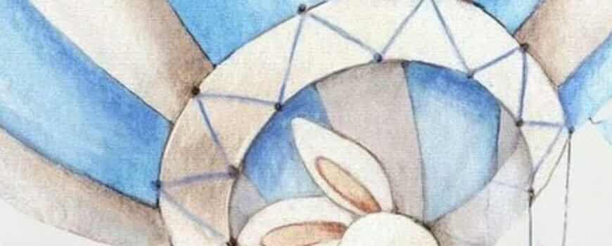 Тема '' Зайче с балон'' в синьо