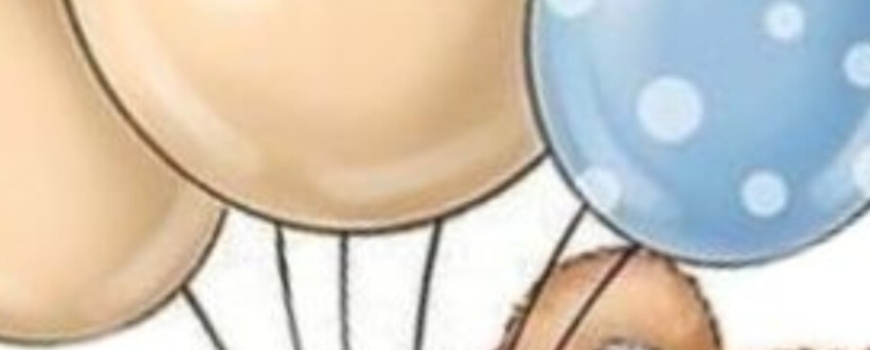 Тема '' Мече с балони в синьо ''