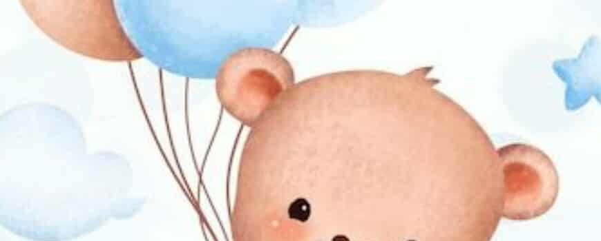 Тема ''Мече на облак с балони''