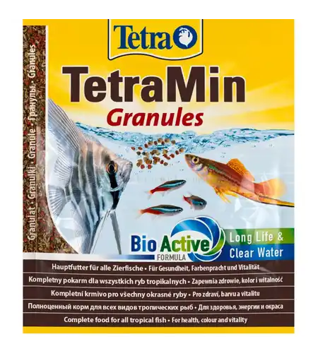 TETRA TetraMin Granules 15 гр - основна храна на гранули за всички видове декоративни риби