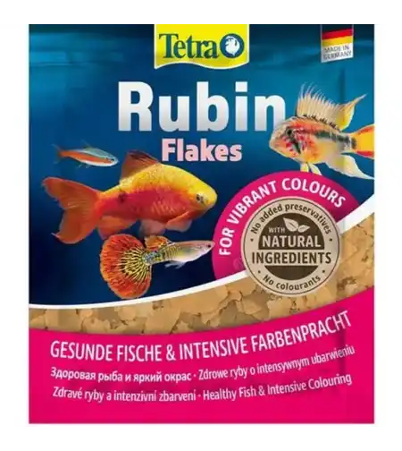 TETRA TetraRubin Flakes 12 гр - храна на люспи за засилване на цвета на всички видове декоративни риби