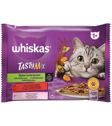WHISKAS Tasty Mix Adult 4х85 гр Изборът на шефа, в сос грейви