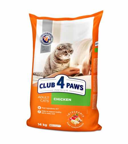 CLUB 4 PAWS ADULT WITH CHICKEN Пълноценна храна за котки с пилешко