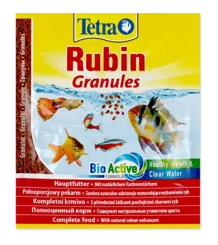 TETRA TetraRubin Granules 15 гр - храна на гранули за засилване на цвета на всички видове декоративни риби