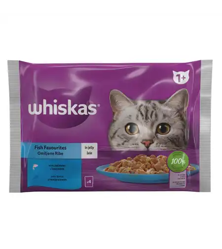 WHISKAS Adult 4х85 гр. Рибни ястия в желе