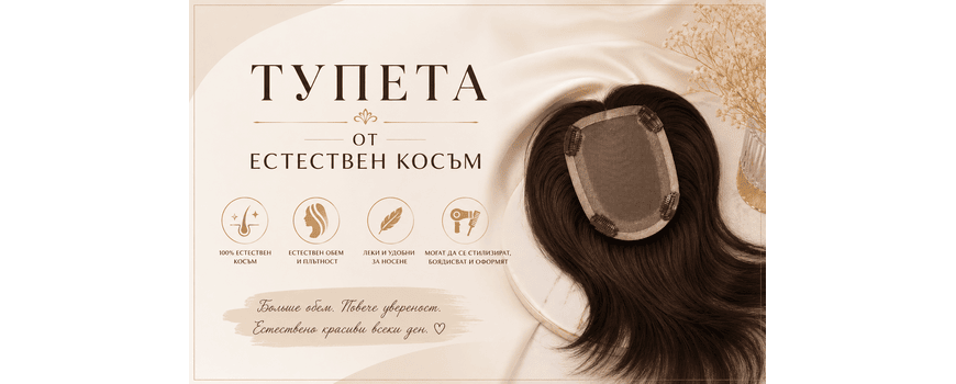 ТУПЕТА ОТ ЕСТЕСТВЕН КОСЪМ