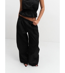UTILITY WIDE-LEG PANTS IN BLACK
