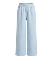 LIGHT BLUE LINEN WIDE-LEG PANTS