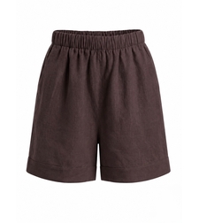 BROWN LINEN SHORTS