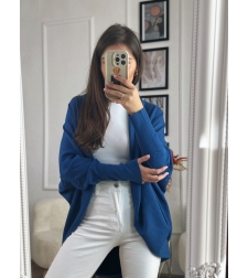 Жилетка кръг с кашмир - синьо