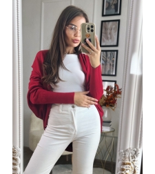 Жилетка кръг с кашмир - червена