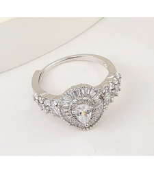 Сребърен пръстен с платинено покритие SN09674R | Колекция Silver Premium