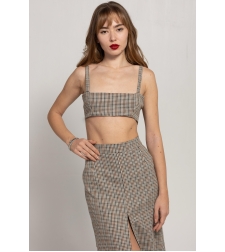 ALLA CHECKED CROP TOP