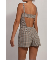 MORAN CHECKED JUMPSUIT
