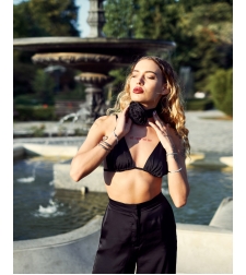BLACK PEARL SATIN TOP