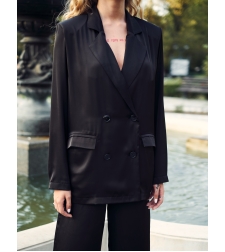 BLACK PEARL SATIN BLAZER
