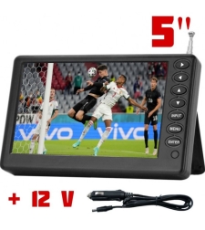 Портативен телевизор NVOX-NX-5T, 5 инча, Акумулаторна батерия, DVB-T2, USB