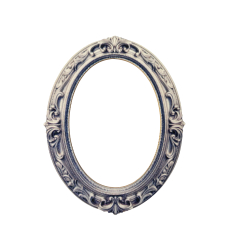 Chipboard silver oval frame