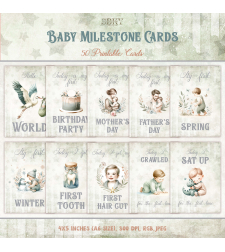 Baby Boy Milestone Cards - In English