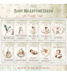 Baby Girl Milestone Cards - In English