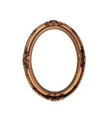 Chipboard gold oval frame