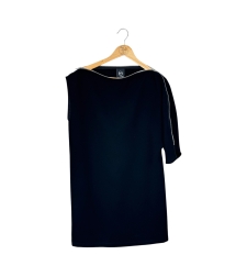 Alexander McQueen Black Zip Boat Neck Midi Dress (IT40/M)