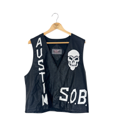 WWE Stone Cold Steve Austin Leather Biker Vest (L)