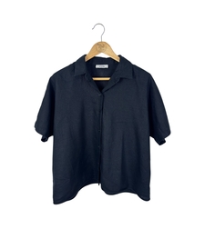 Cos Short-sleeved Linen Shirt - black (L/XL)